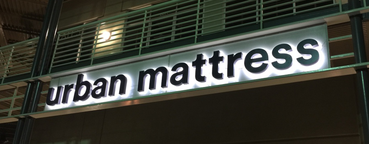 Urban Mattress San Antonio Reverse Channel Letter Sign