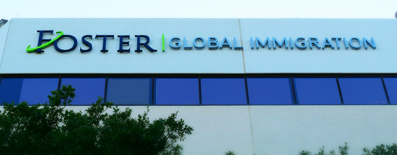 Foster Global Immigration Austin Reverse Channel Letter Sign