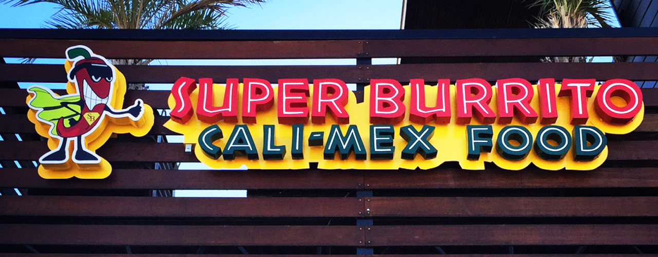 Super Burrito San Marcos Reverse Channel Letter Sign