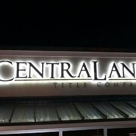 Central Land Title Co. Reverse Channel Letter Sign Temple, Texas